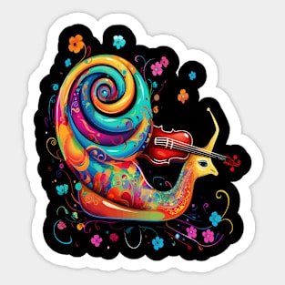 Snail Playing Violin Sticker